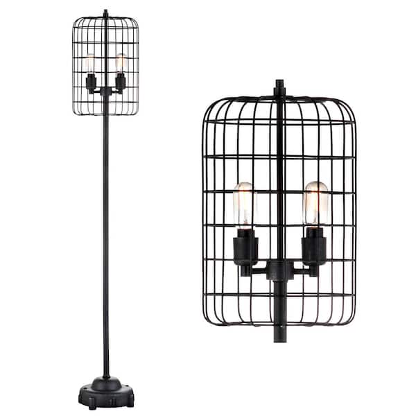 Odette 65 in. Oil Rubbed Bronze Industrial Metal Floor Lamp