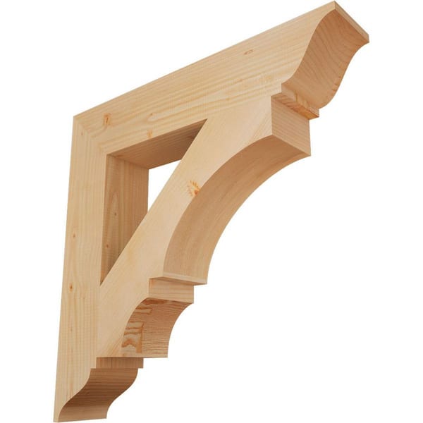 Ekena Millwork 5.5 in. x 32 in. x 32 in. Douglas Fir Balboa Traditional Smooth Bracket