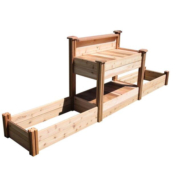 Gronomics 24 in. x 144 in. x 48 in. Tool Free Assembly Potting Bench with Raised Garden Bed