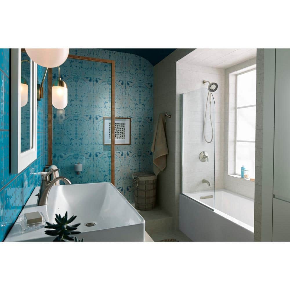 Vibrant Brushed Nickel Wall-Mounted Lever Shower Valve Trim