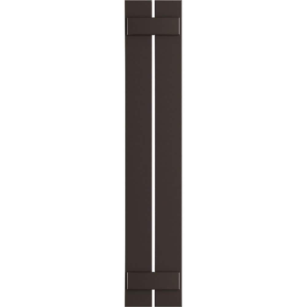 11-1/4 in. x 44 in. True Fit PVC Two Board Spaced Board and Batten Shutters Pair in Raisin Brown price history on PriceWatchPro