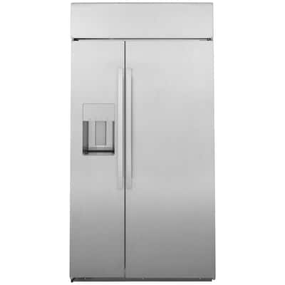 Profile 24.3 cu. ft. Smart Built-In Side by Side Refrigerator in Stainless Steel