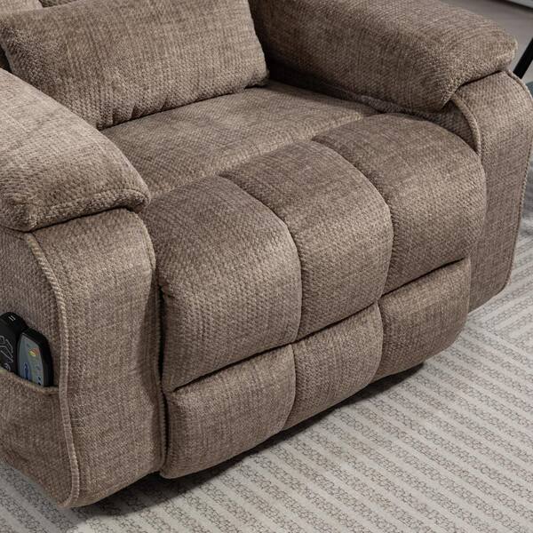aisword Brown Dual OKIN Motor Chenille Power Lift Recliner