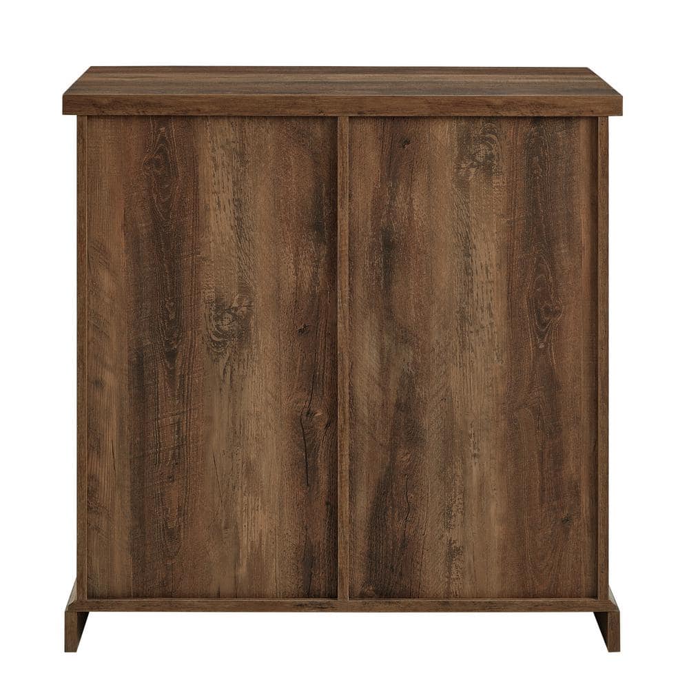 Rustic Oak Sliding Barn Door Accent Cabinet