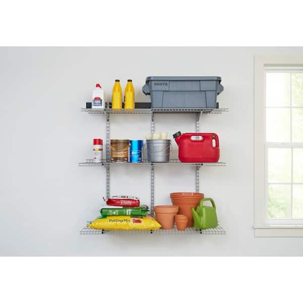 Rubbermaid Fasttrack Garage 16 In X 48 In Wire Garage Wall Shelving Kit 1937545 The Home Depot 5530