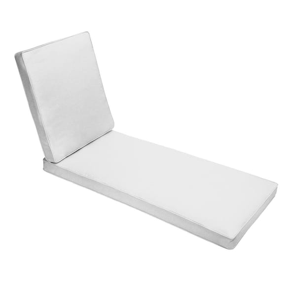 79 x 25 x 3 Outdoor Chaise Lounge Cushion in Sunbrella Retain Snow