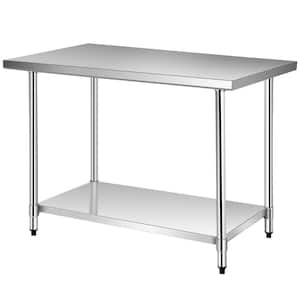 48 in. Silver Stainless Steel Commercial Kitchen Utility Table