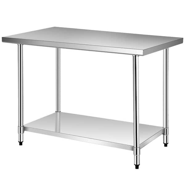 Boyel Living 48 in. Silver Stainless Steel Commercial Kitchen Utility Table