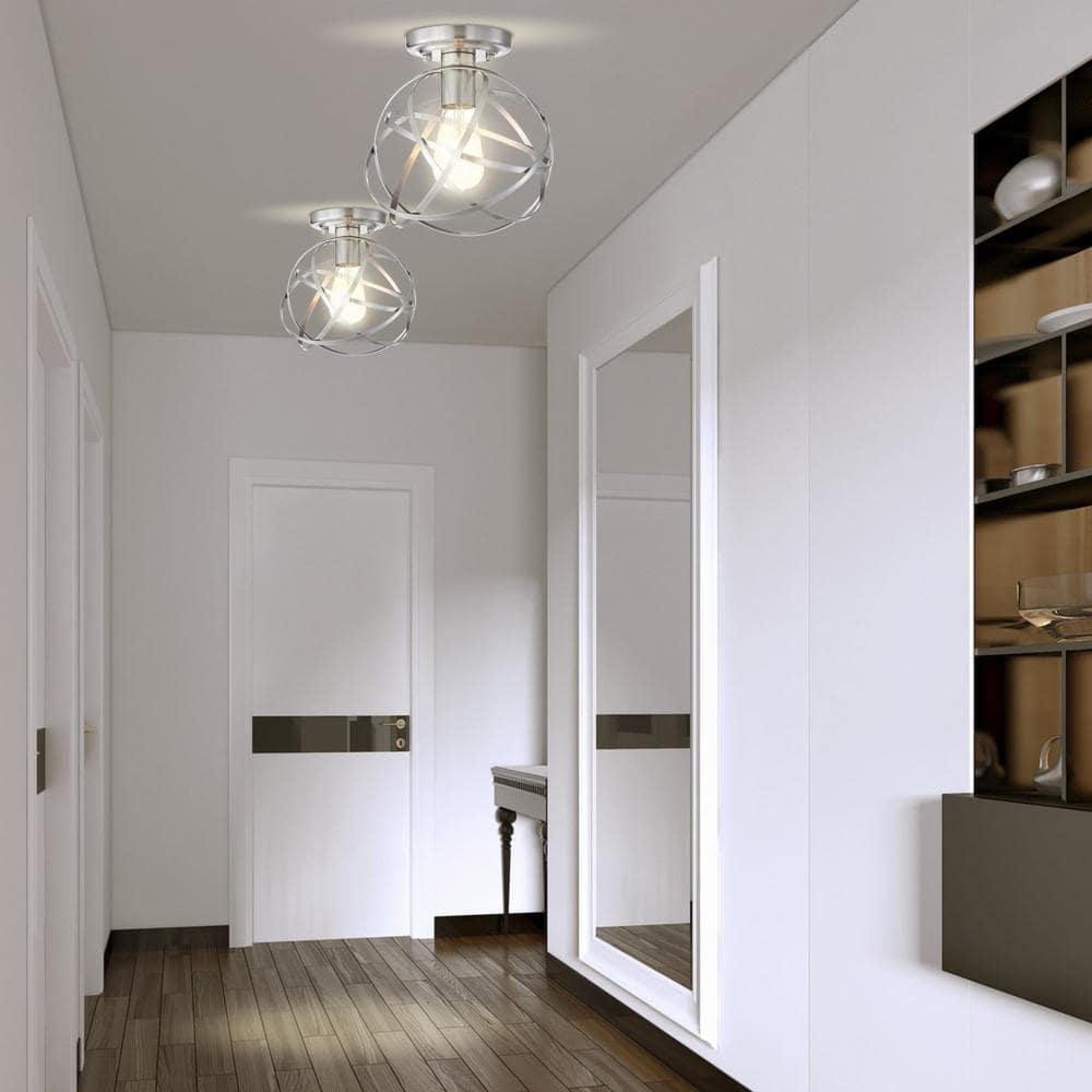 Alma 8.5" Chrome Glass LED Flush Mount Light