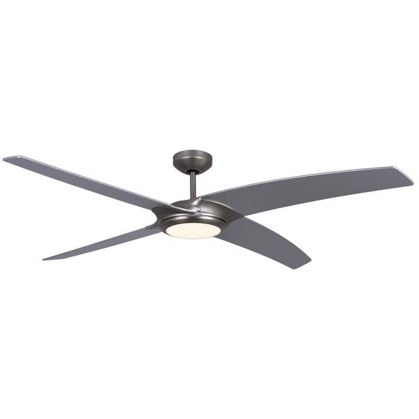 TroposAir Starfire 56 in. Brushed Aluminum Ceiling Fan with LED Light