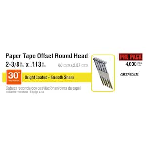 2-3/8 in. x 0.113 in. 30° Paper Collated Vinyl Coated Offset Round Head Smooth Shank Framing Nails 4000 per Box