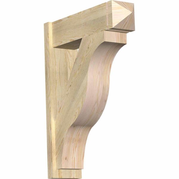 Ekena Millwork 8 in. x 36 in. x 28 in. Fuston Arts and Crafts Rough Sawn Douglas Fir Outlooker