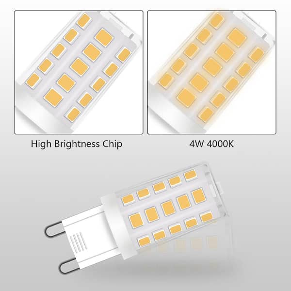 3.2-Watt (30-Watt Equivalent), G9/Bi-Pin Base Cool White (4000K) Non-Dimmable Light Bulb, (Set of 6)