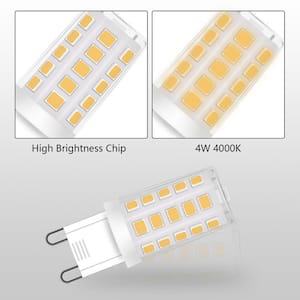 3.2-Watt (30-Watt Equivalent), G9 LED, Non-Dimmable Light Bulb, Cool White G9/Bi-Pin Base 4000K (Set of 6)