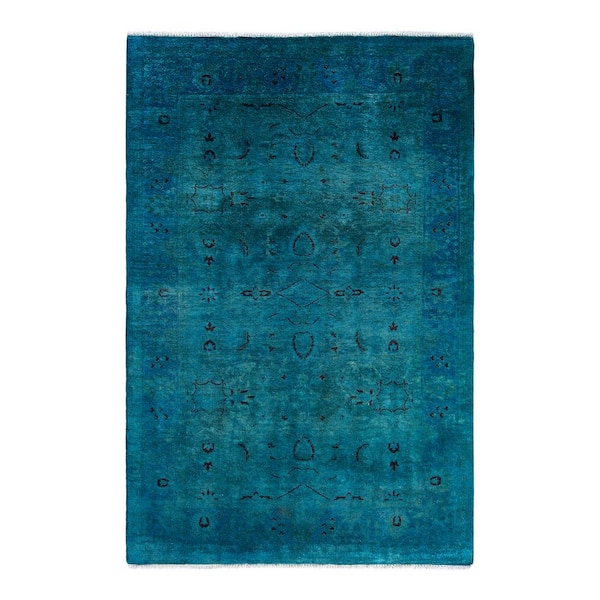 Solo Rugs Vibrance Green 4 ft. x 6 ft. Solid Wool Indoor Area Rug