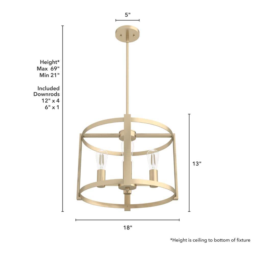 Astwood 18" Black Drum Chandelier with Art Deco Detailing