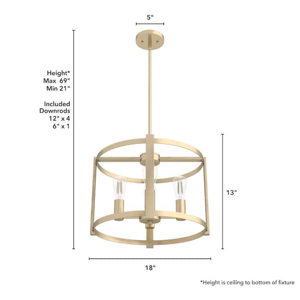 Hunter Astwood 4 Light Alturas Gold Island Chandelier Dining Room light