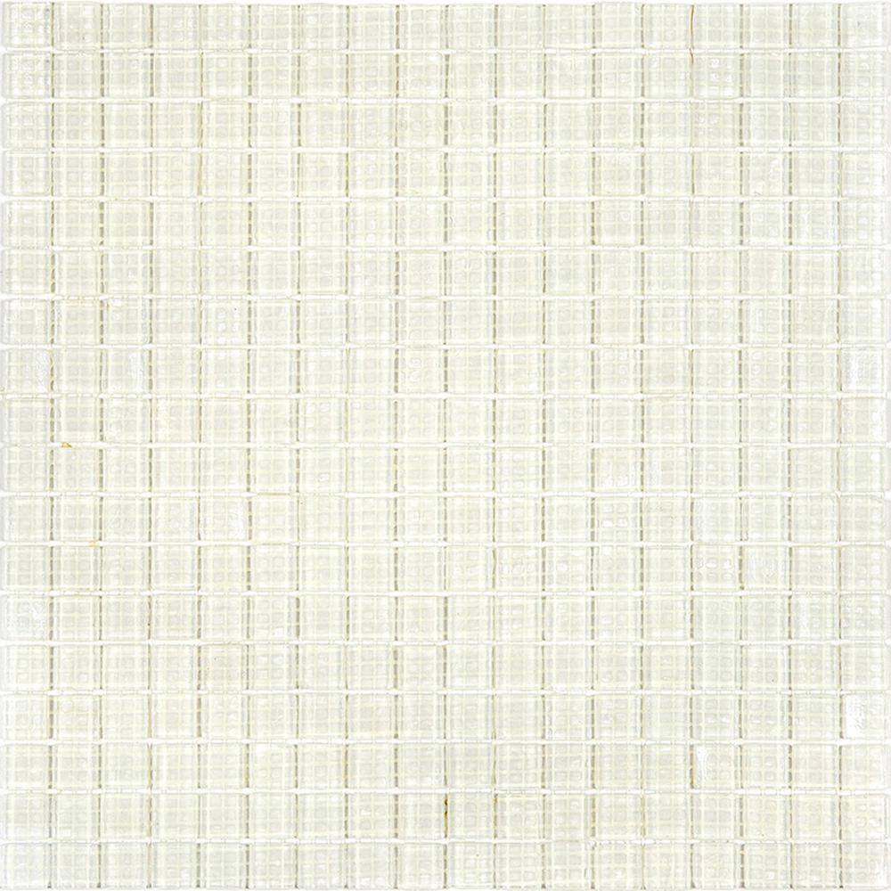 Cotton White Glossy Glass Mosaic Wall and Floor Tile