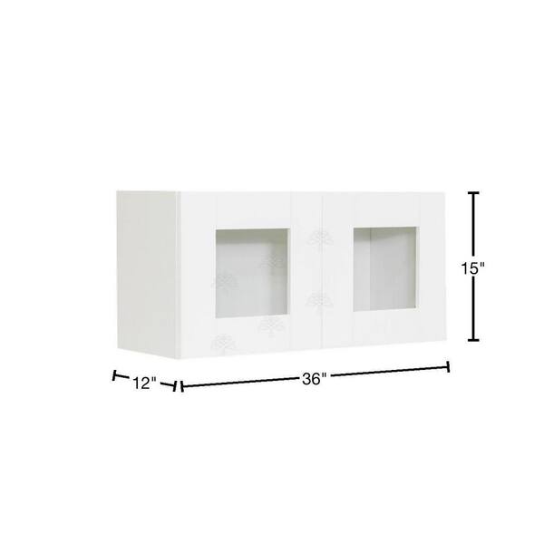 LIFEART CABINETRY Anchester Assembled 36 in. x 18 in. x 12 in. Wall Mullion Door Cabinet with 2-Doors in White