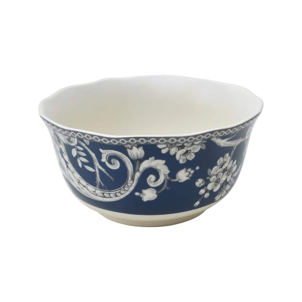 Adelaide Toile Porcelain 16-Piece Dinnerware Set in Dark Blue