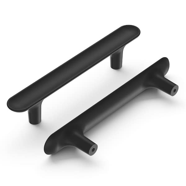 HICKORY HARDWARE Maven Collection Pull 3-3/4 in. (96mm) Center to Center Matte Black Finish Modern Zinc Bar Pull (1-Pack )