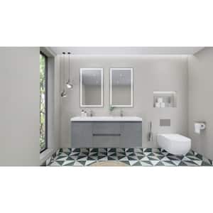 Bohemia 60 in. W Vanity in Cement Gray with Reinforced Acrylic Vanity Top in White with White Basin