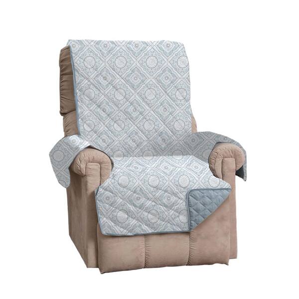 Great Bay Home Adalyn Collection Slate Printed Reversible Recliner Furniture Protector