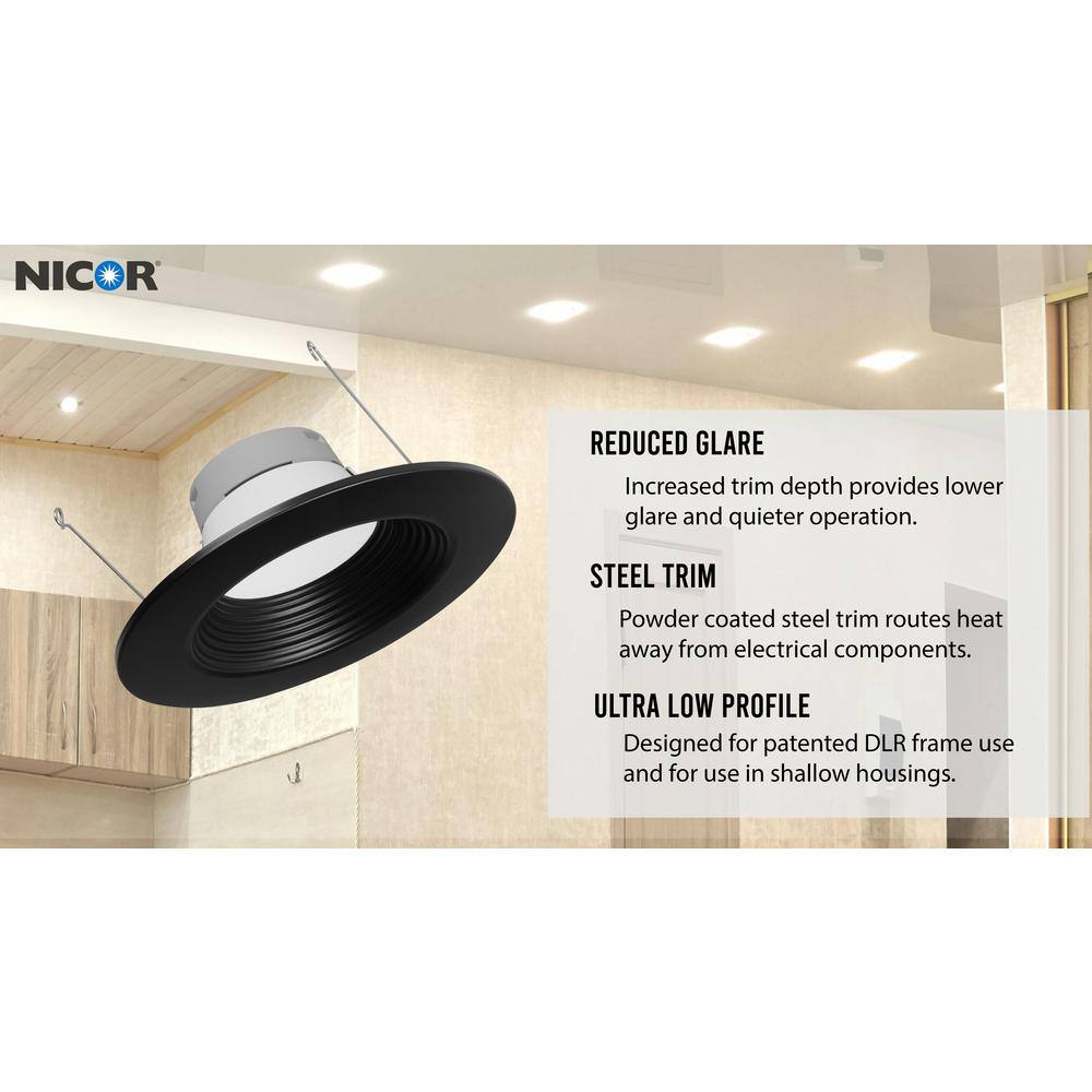 Black 6'' Dimmable LED Retrofit Recessed Lighting Kit