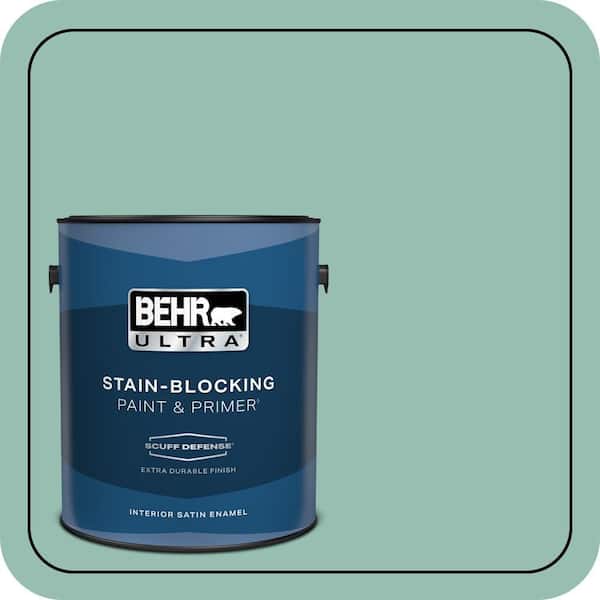 BEHR ULTRA 1 gal. #PPU12-07 Spring Stream Extra Durable Satin Enamel Interior Paint & Primer