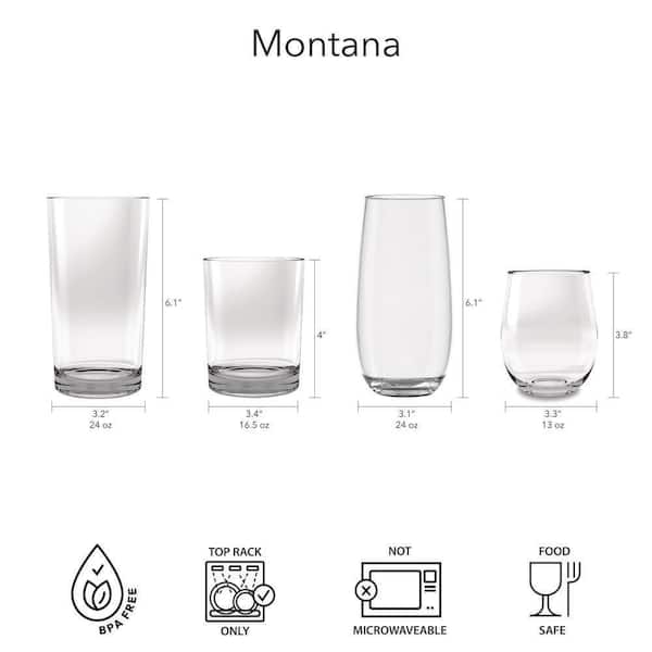 ABODE HOMEWARES Montana 24 oz. Dishwasher Safe Clear Acrylic