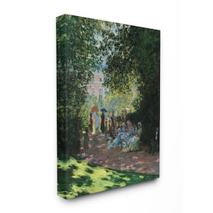 "Parisians In Parc Classical Painting Style" by Marcus Jules Unframed People Canvas Wall Art Print 36 in. x 48 in.