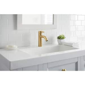 Ryden Single Hole Single-Handle Bathroom Faucet in Brushed Gold