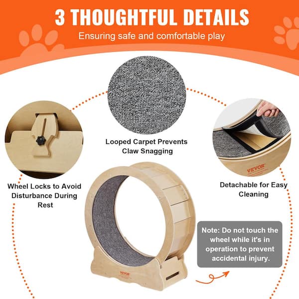 Foobrues Cat Exercise Wheel - Running, Spinning, And Scratching Fun, Cat Treadmill With Carpeted Runway, Kitty Cat Sport Toy JUN23SJDEY29 - The Home Depot