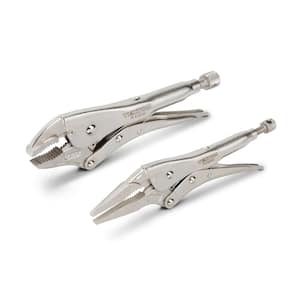 Curved Jaw, Long Nose Locking Pliers Set (2-Piece)