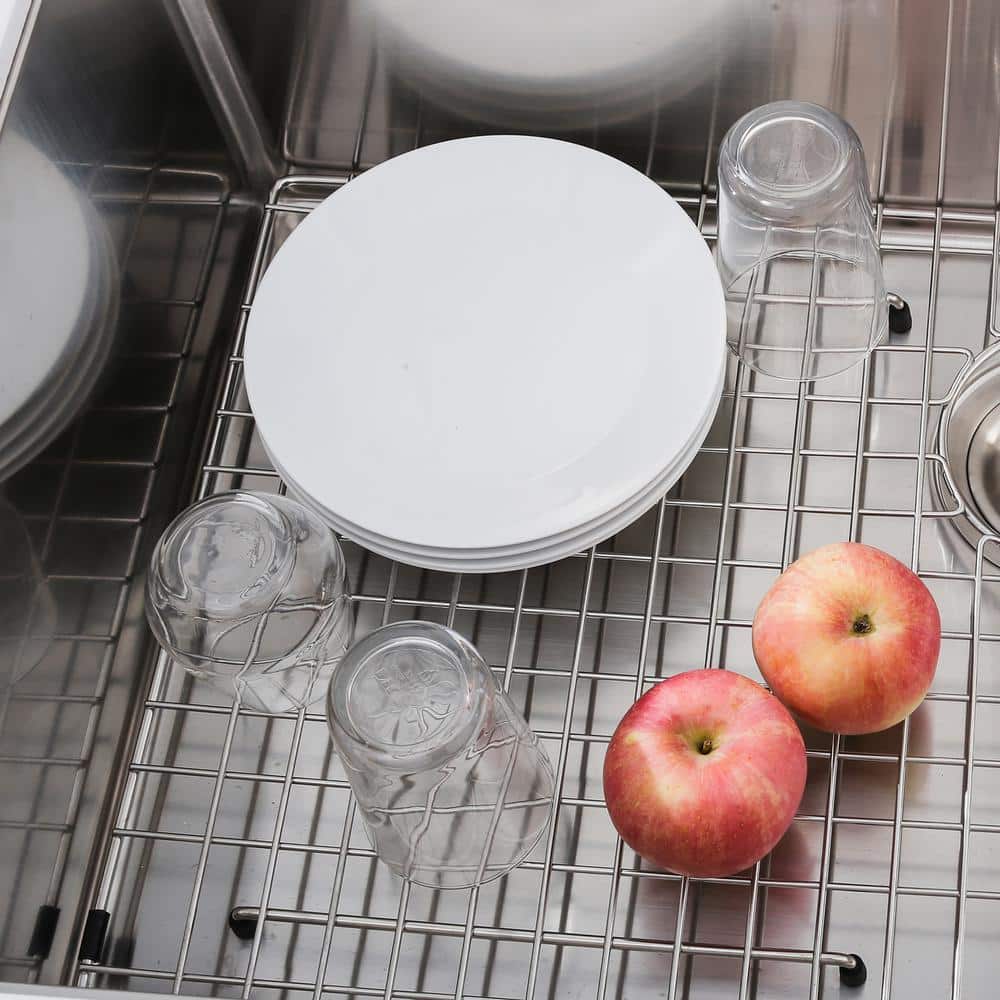 27.44" x 14.45" Stainless Steel Sink Grid with Rear Drain
