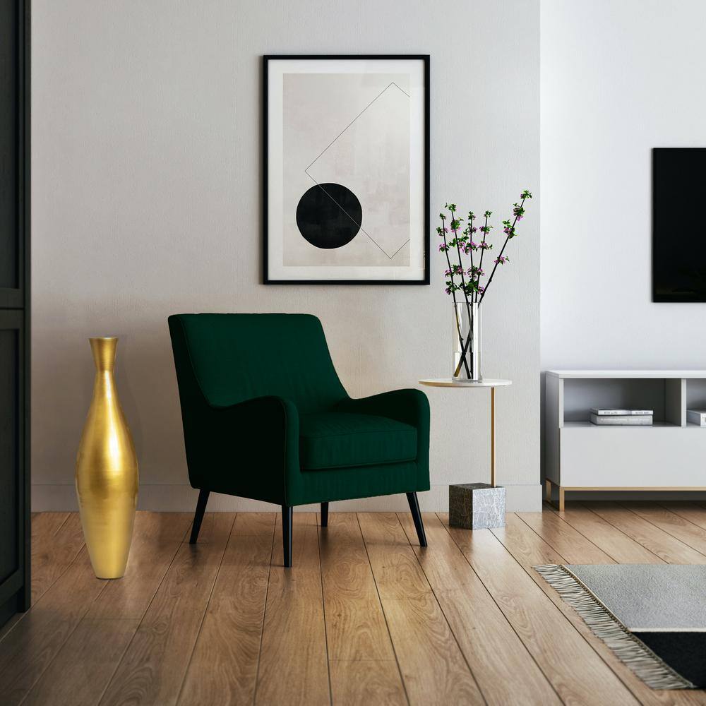 Oversized Gold Bamboo Trumpet Floor Vase - Elegant Modern Accent Piece