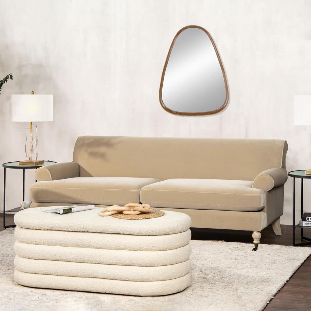 Calvin Modern 88 in. Rolled Arms Performance Velvet Rectangle Lawson Sofa in Fawn Brown, 2-Cushion Tight Back Couch price history on PriceWatchPro