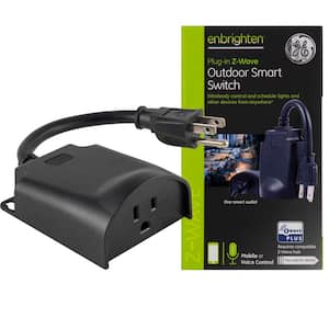 Enbrighten Z-Wave Plus Plug-In Outdoor Switch in Black