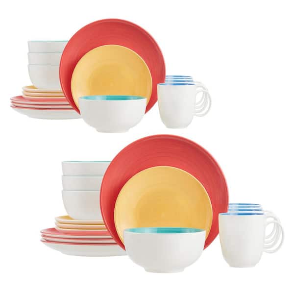 StyleWell 32-Piece Bright Mix & Match Stoneware Dinnerware Set (Service for 8)