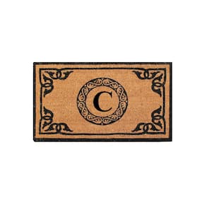 A1HC First Impression Hand Crafted Geneva 24 in. x 39 in. Coir Double Monogrammed C Door Mat