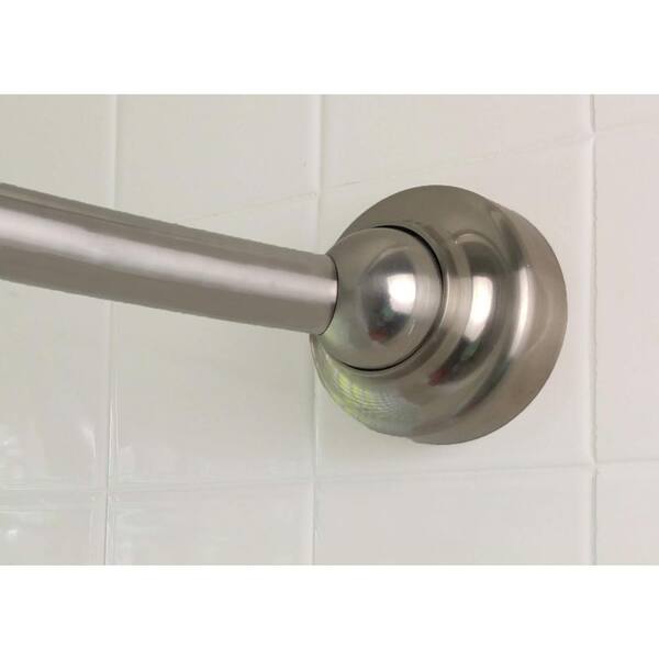 Rotator Rod 60 In Stainless Steel Rotating Curved Shower Elegant Brushed Nickel Rrbb The Home Depot Rotator Rod 60 In Stainless Steel, Swing Out Shower Curtain Rod