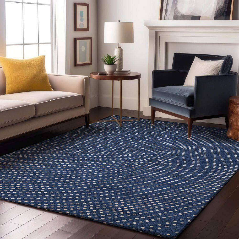 Mayfield Premium Machine Washable Abstract AMF1021 Navy 10 ft. x 14 ft. Area Rug price history on PriceWatchPro