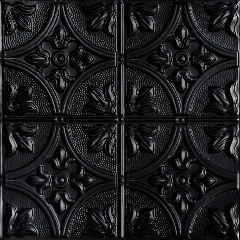 Tiptoe Satin Black 2 ft. x 2 ft. Decorative Lay-in Tin Ceiling Tile (24 sq. ft./case) price history on PriceWatchPro