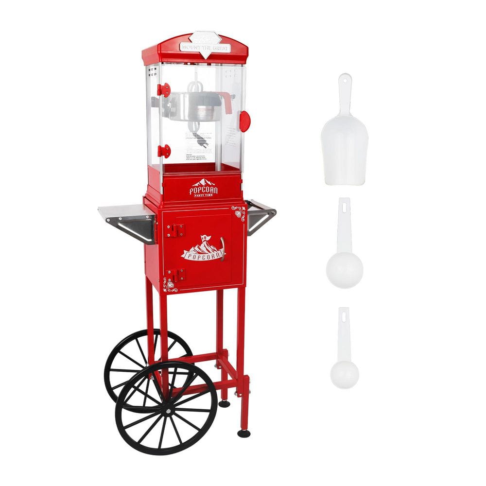 Red Food Cart with 10 oz. Popcorn Kettle, Wheels and Storage Cabinet price history on PriceWatchPro