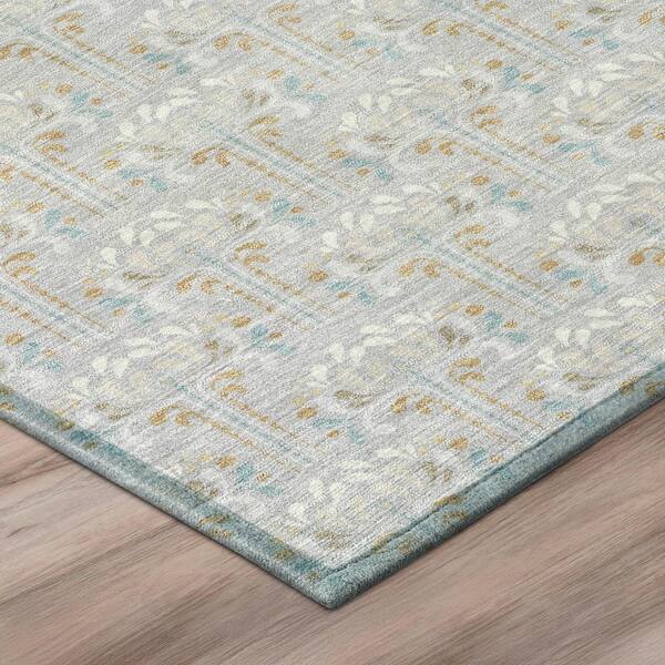 Chantille Machine Washable Indoor/Outdoor Abstract ACN3065 Silver 9 ft. x 12 ft. Area Rug