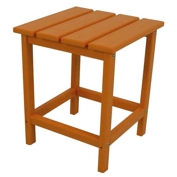 POLYWOOD Long Island 18 in. Tangerine Patio Side Table