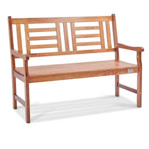 Outdoor Bench, 48 in. Wood Garden Bench for Outdoors, Outdoor Garden Park Bench with Backrest and Armrests