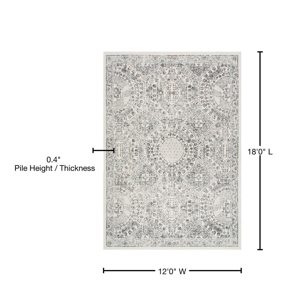 Minta Gray Vintage Reversible Rectangular Area Rug