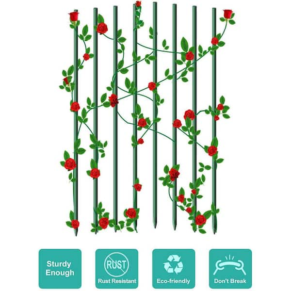 Ecostake 5/8 in. Dia x 36 in. H Sturdy Steel Garden Stakes Plastic Coated Plant Stakes for Climbing Plants (20-Packs)