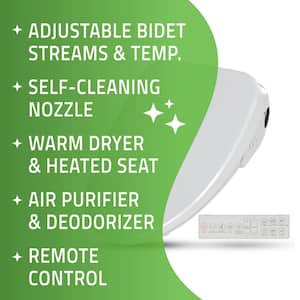 Envo Dive Smart Electric Bidet Seat for Elongated Toilet in White with Remote Control, Heated Seat and Deodorizer